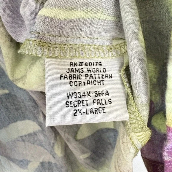 Jams World Secret Falls Maxi Dress 2X Tropical Leaf Print Sleeveless XXL - Picture 4 of 7